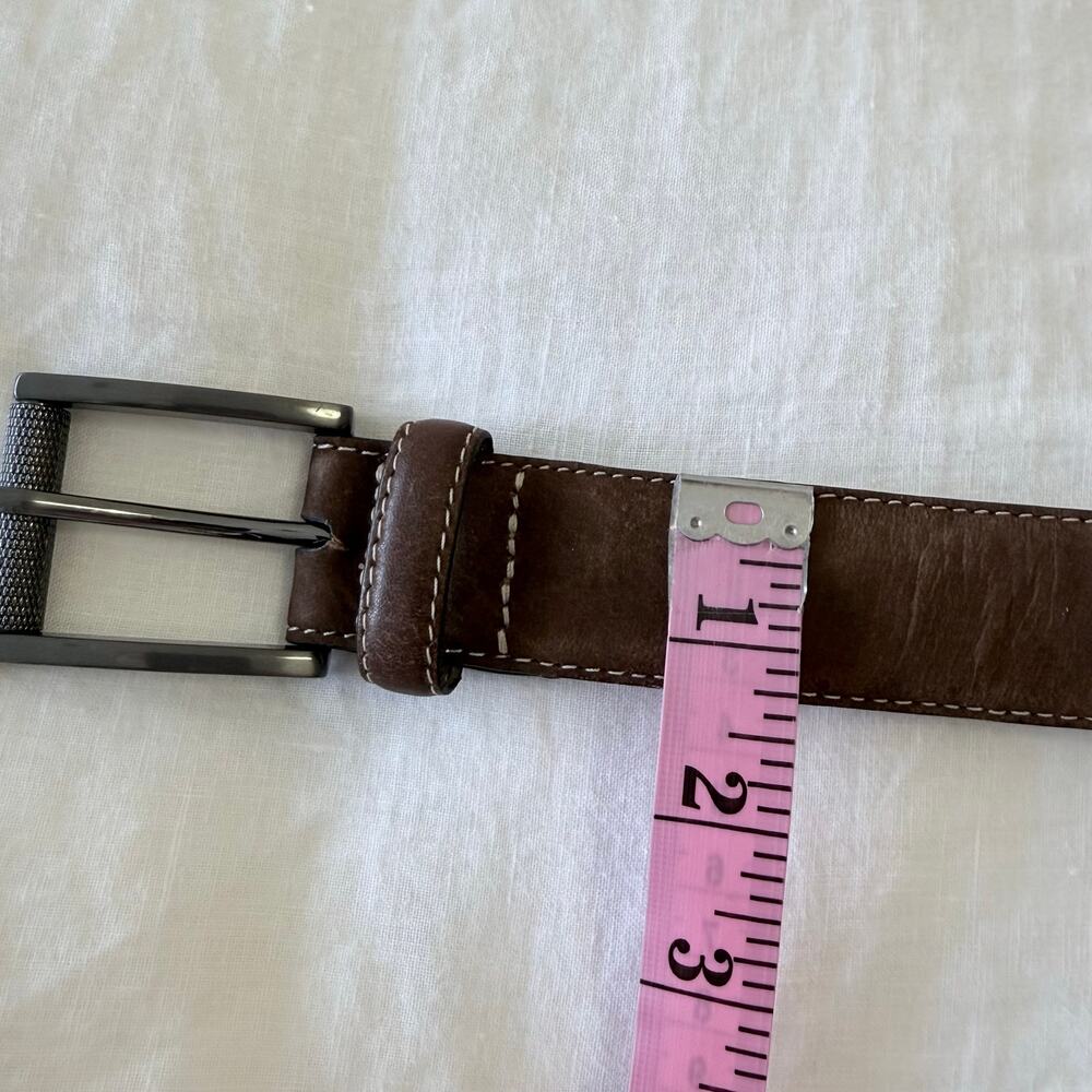 Robert Graham | Men’s 38 | Brown Leather Ripaso Belt | Distressed Contemporary - Picture 8 of 11